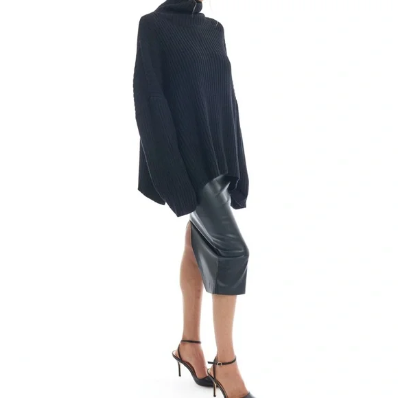 NWT LBLC the label Casey black turtleneck sweater black Sz S - Picture 2 of 7